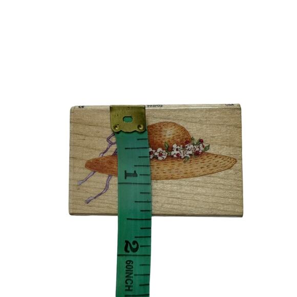 ALL NIGHT MEDIA Summer Straw Hat Susan Branch Design Wood Rubber Stamp 995F02 - Picture 5 of 6
